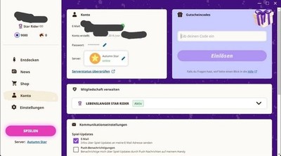 Starstable lifetime Account lvl 21