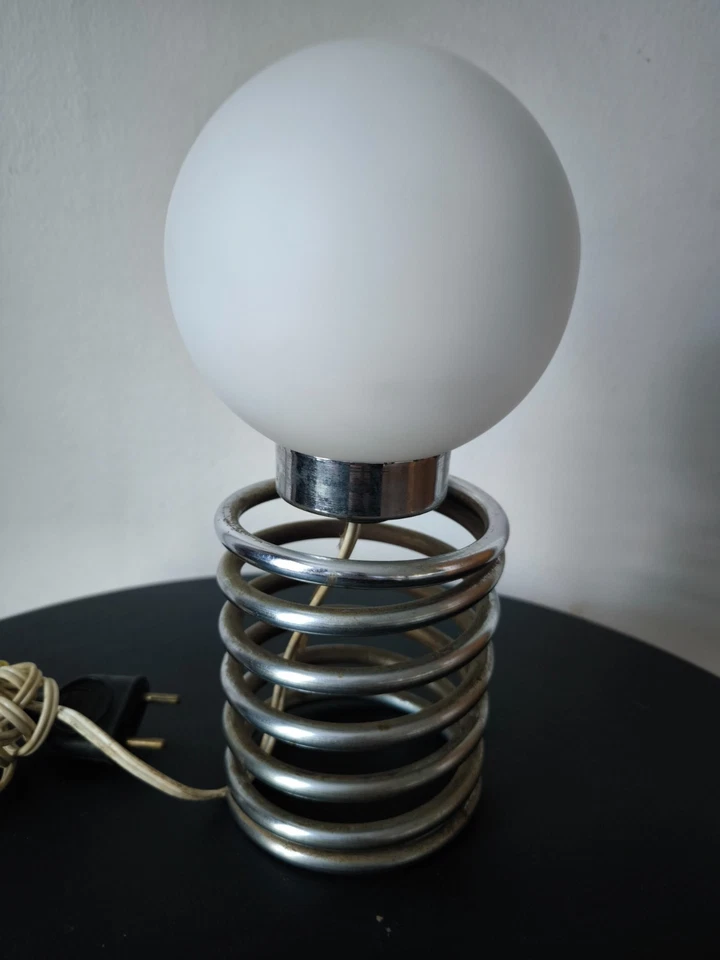 Lampe à poser RESSORT SPIRALE INGO MAURER Année 1970 Space Âge Vintage - Photo 2/4
