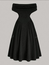 Women's Elegant Ruffle Off Shoulder Formal Evening Party Wedding Gown.
