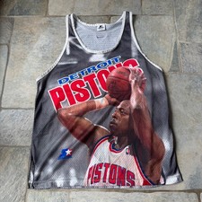 Vintage 90s Starter HOT Pistons Vinnie Johnson The Microwave AOP Tank XL NBA