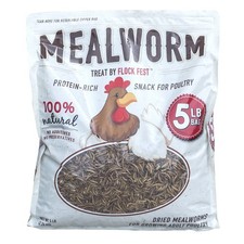 Dried Mealworms for Chickens Wild Birds Ducks and Small Pets, 5 lbs. Bag