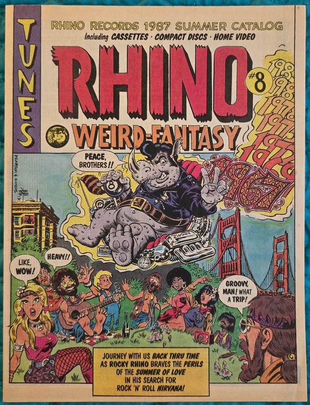 Rhino Records catalog #8 vintage 1987 "Summer of Love" EC Comic parody Very Fine