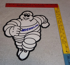 VINTAGE MICHELIN MAN TIRES BIBENDUM TIRE  12" PORCELAIN METAL GASOLINE OIL SIGN!