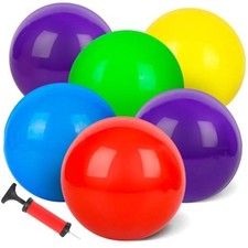 6PCS Playground Balls, 8.5 Inches Inflatable Rubber Kickball Dodgeballs for