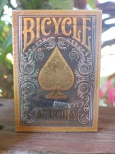 Bicycle Aurora Playing Cards New Sealed Deck Gold Silver Foil Box