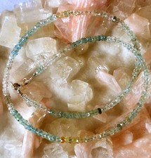 Beryll Kette unbehandelt - Aquamarin - Heliodor - 50 ct.- 45 cm - Karat