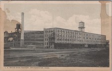 LA White Shoe Factory Bridgewater MA 1917 Smokestack RPPC Postcard