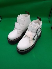 Dr. Martens Devon Heart Women's Size 6 Leather Boots Buckle Closure White