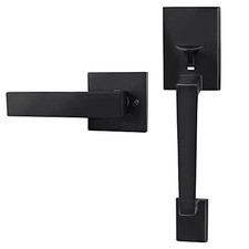 Matte Black Front Door Handle Set with Reversible front door handle black