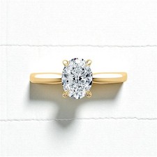 Ehering 18 K Gelbgold IGI-zertifizierter im Labor gezüchteter Diamant 1,10 ct...