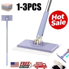 1-3PCS Mini Mop Zero Touch, Hands Free Squeeze, No Wash Lazy Mops Wet Dry US NEW