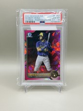 Hedbert Perez • 2022 Bowman Chrome- Sapphire Padparadscha 1/1 PSA 10 • Brewers