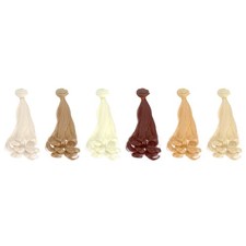 6Pcs 20cm Doll Hair Wefts Long Curly Hair Doll Wigs Multicolor 1