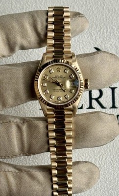 Rolex Datejust 79178 Presidential Yellow Gold 26mm Champagne Dial Diamond Marker