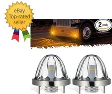 2Pcs Glass Watermelon Lights Patent Pending Clear Lens Amber LED Side