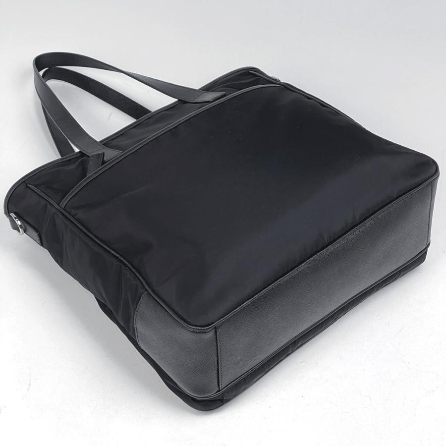 PRADA Plate Tote Bag Shoulder Bag Nylon Black 33cm #BS1573 thumbnail 2