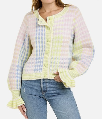 Love Shack Fancy Keoni Button Front Cardigan, Size XL