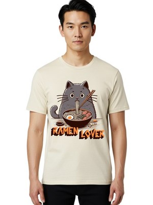 Ramen-Lover-1 Mens Graphic Tee,100% Cotton,Casual Summer Wear