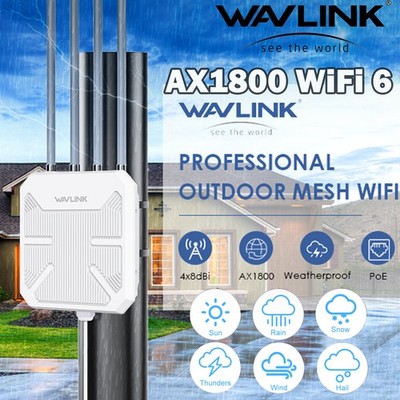 WAVLINK AX1800 Outdoor WiFi6 Mesh Router Repeater AP PoE IP67 4x8dBi Long Range
