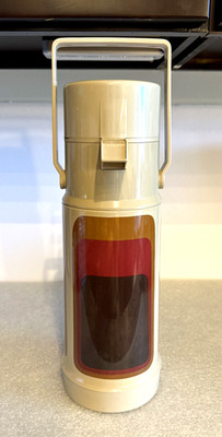 Thermos 1 Liter Hot Cold Drink Model 2645 With Top Press Pump RARE Clean Vintage