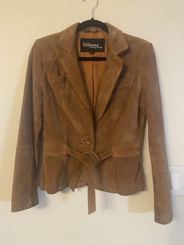 Vintage Wilsons Leather Suede Belted Lined Jacket Womens Sz S Boho 70’s Y2K - Image 1