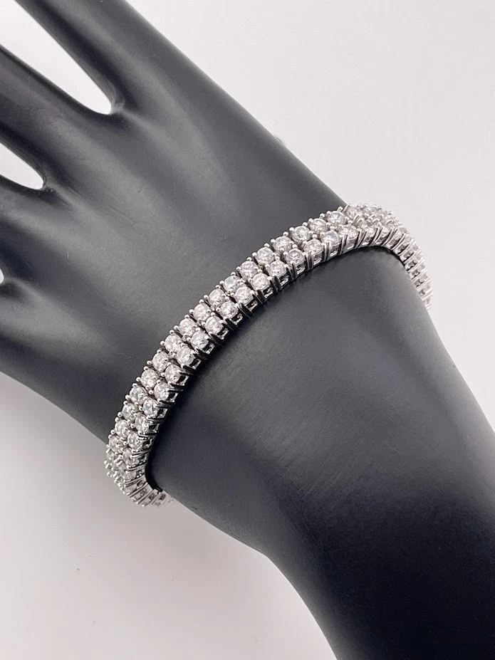 PULSERA TENIS PLATA ESTERLINA 925 6,7 MM DOBLE FILA REDONDA CIRCONITA 7" FORMAL 4286 Foto 2 de 4