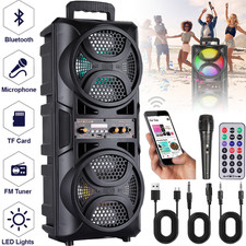 3000W Portable Bluetoot Speakerh Sub Woofer Heavy Bass Party Sound w/ Remote Mic