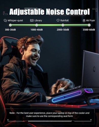 Llano V10 SE RGB Gaming Laptop Cooling Pad 4,72" Turbo Lüfter Laptop Kühler Ständer - Bild 10 von 10
