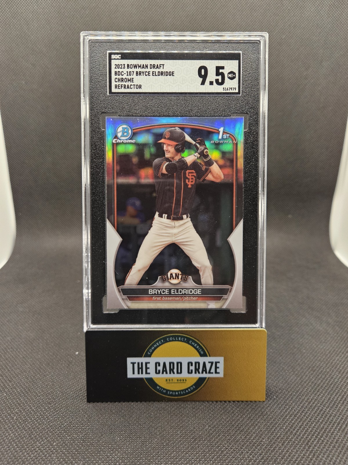 2023 Bryce Eldridge 1st Bowman Chrome Draft Refractor Rookie RC SGC 9.5