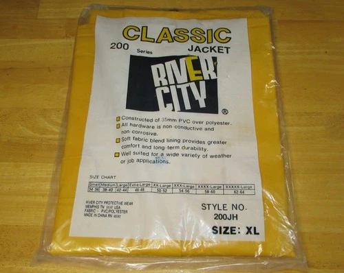 River City Protective Wear 200JH Classic Jacket XL Yellow Rain Coat 200 Series - product listing photo