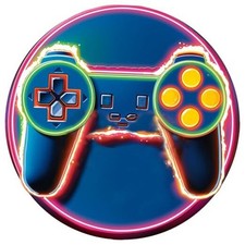 Tommery 8x8 Inch Round Tin Metal Sign - Controller Wall Art for Home Decor Game