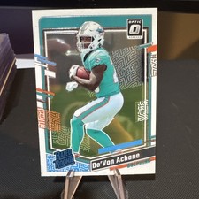 De'Von Achane 2023 Optic Football Rated Rookie Base RC #269 Dolphins Devon
