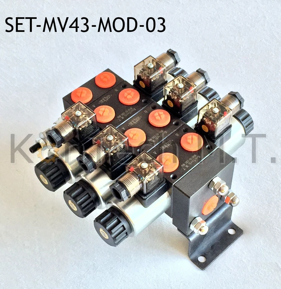 Hydraulic base plate for three valves including solenoid valve 4/3-way DC without DBV - Image 3 of 4