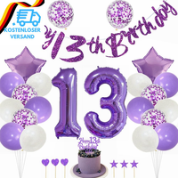 Lila 13 Geburtstag Deko MäDchen 13 Geburtstag Dekoration Lila Tortendeko Geburts