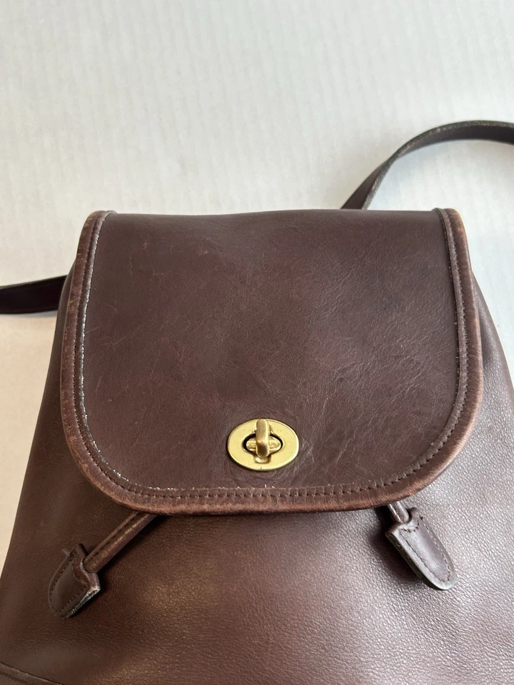 Vintage Coach Daypack backpack style 9791 Dark Brown Leather - Image 2 of 4