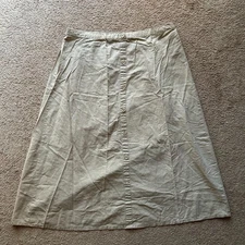 Avenue Skirt Womens 18/20 Linen Blend No Pockets Beige Tan Elastic Pull-on Waist