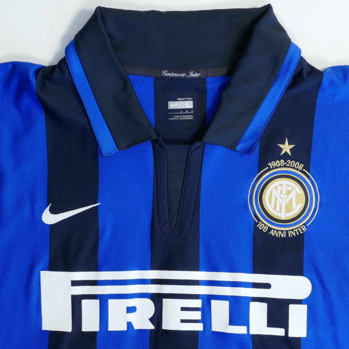 Inter Milan 2007/08 2008 Nike Pirelli centenary 100 home maglia