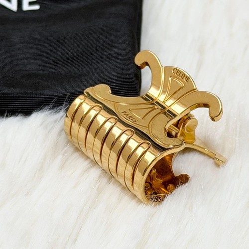 CELINE Triomphe Hair Claw Clip Gold Zamak Metal Women Hair Accessory
