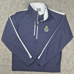 Pull homme Footjoy 1/4 zip noir moyen manches longues faux col golf