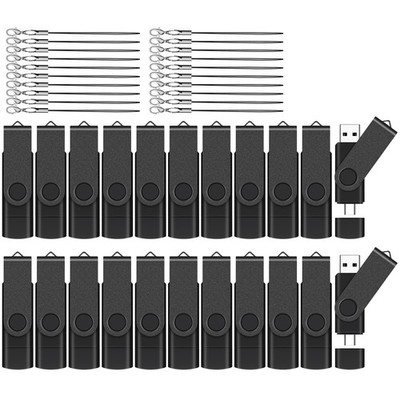 EASTBULL 4GB USB-C Flash Drive 20 Pack with 4GB-2.0-Type C, 20pack-Black 