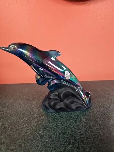 Fenton dolphin figure sculpture vintage