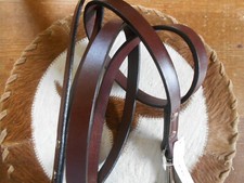 GENUINE LEATHER DOG LEASH 59 INCHES-HAND HOLD-H 3 INCH SNAP 1/2 INCH WIDE BROWN