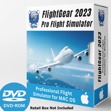 Flight Gear 2023 - Professional Flight Simulator For MAC OS X / Laptop on DVD