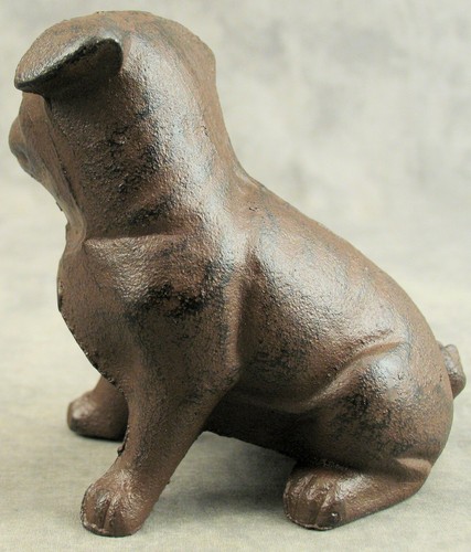 PUG Cast Iron HEAVY STATUE Dog DOORSTOP - Picture 3 of 5