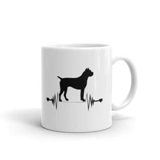 Boxer Heartbeat Dog Lover Coffee Tea Ceramic Mug Office Work Cup Gift