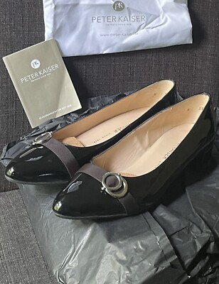 Peter Kaiser Black Patent Leather Women Pumps Size 7.5
