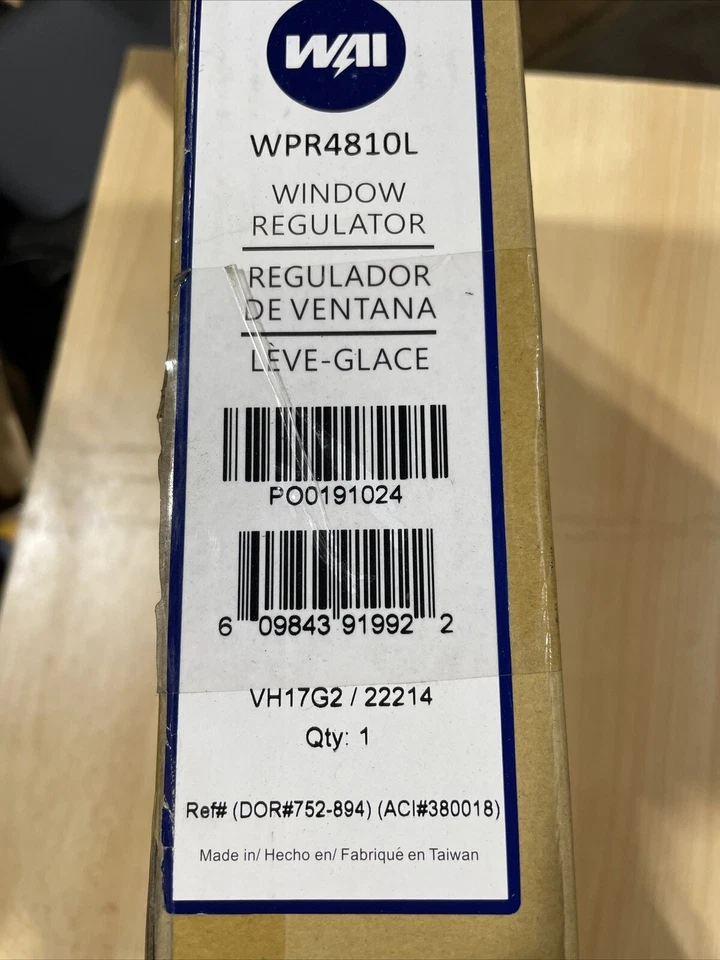 WAI World Power Systems WPR4810L Window Regulator - New In Package - Image 2 of 3