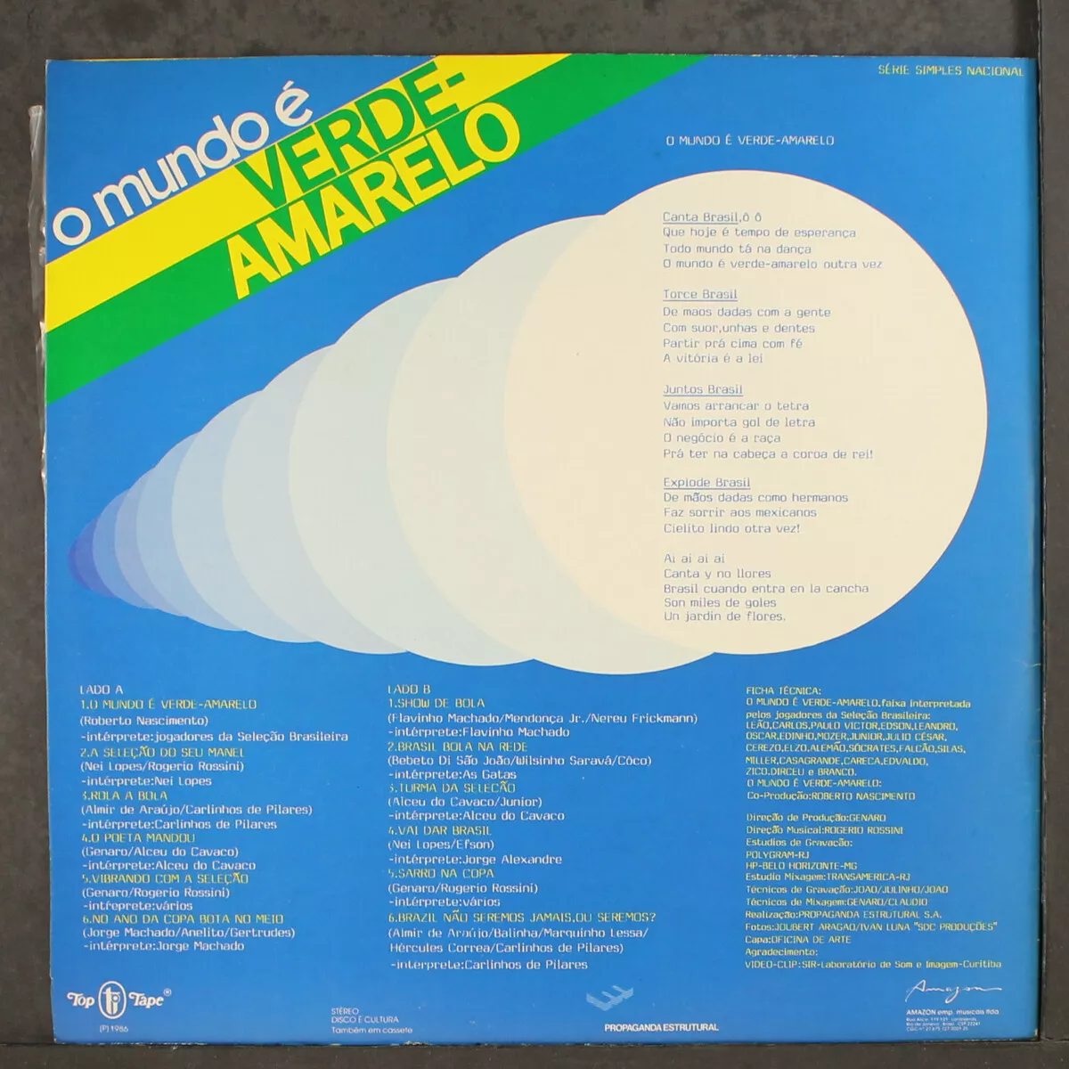 VARIOUS: o munde e verde amarelo TOP TAPE 12 LP 33 RPM