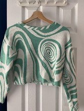 Stradivarius Swirl Turquoise Sweater