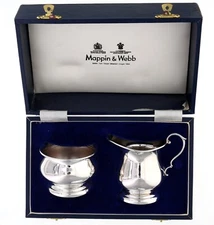 New Mappin Webb Sterling Silver 925 Coffee Tea Creamer Pitcher Sugar Bowl Set